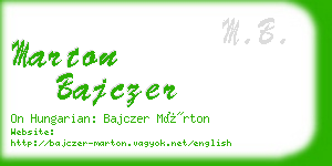 marton bajczer business card